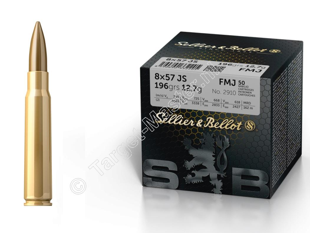 Sellier & Bellot FMJ Munitie 8x57 JS Mauser grain Full Metal verpakking 50