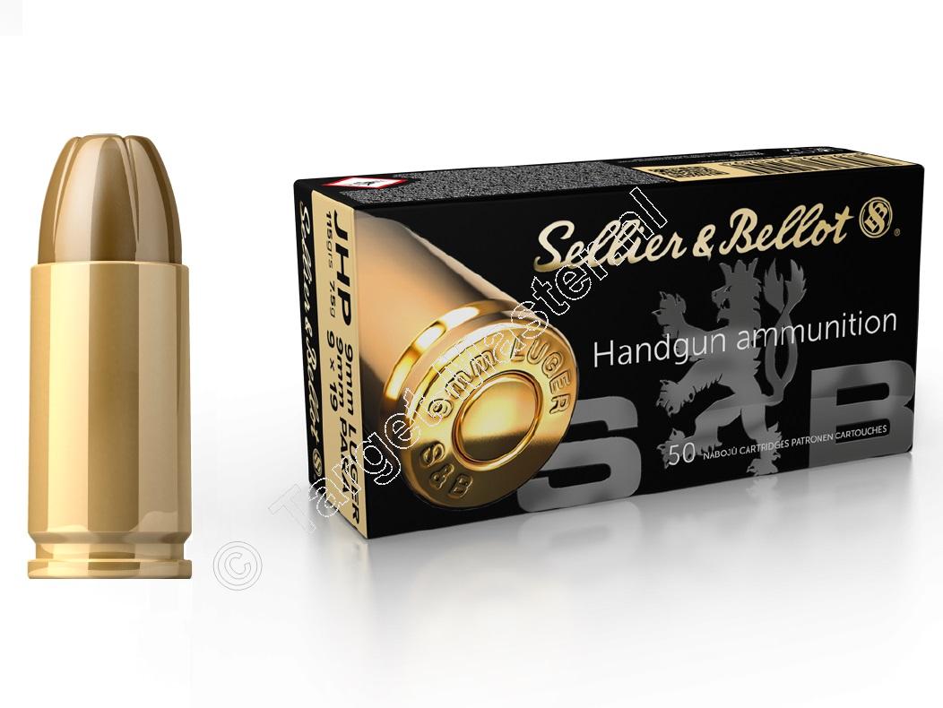 & Bellot JHP Munitie 9mm Luger grain Jacketed Hollow verpakking 50